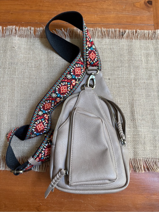 Handbags - Tan cross body bag with decorative strap